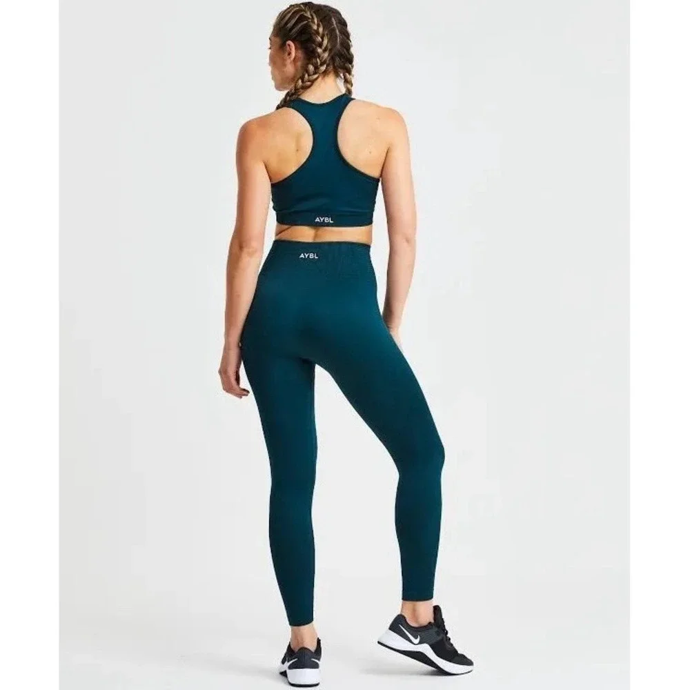 AYBL Balance V2 Seamless High Waist Compression Leggings & Bra Set‎ Blue Size S